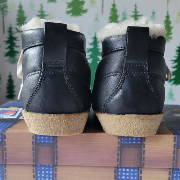 New Size 42 F-troupe Crepe Sole Hiking Black Sheep Fur Boots. - Picture 3 of 12